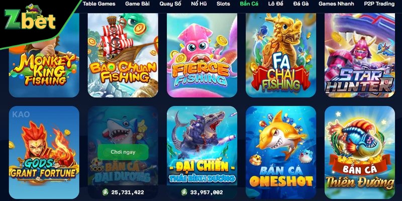 Bắn cá ZBET là một trong những thể loại game giải trí thú vị và hấp dẫn