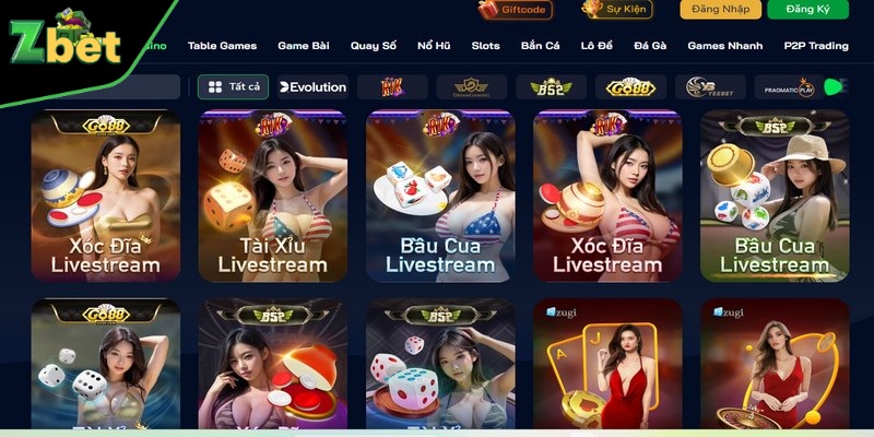 Tham gia casino ZBET người chơi sẽ có cơ hội trải nghiệm nhiều game casino